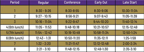DHMS Schedule